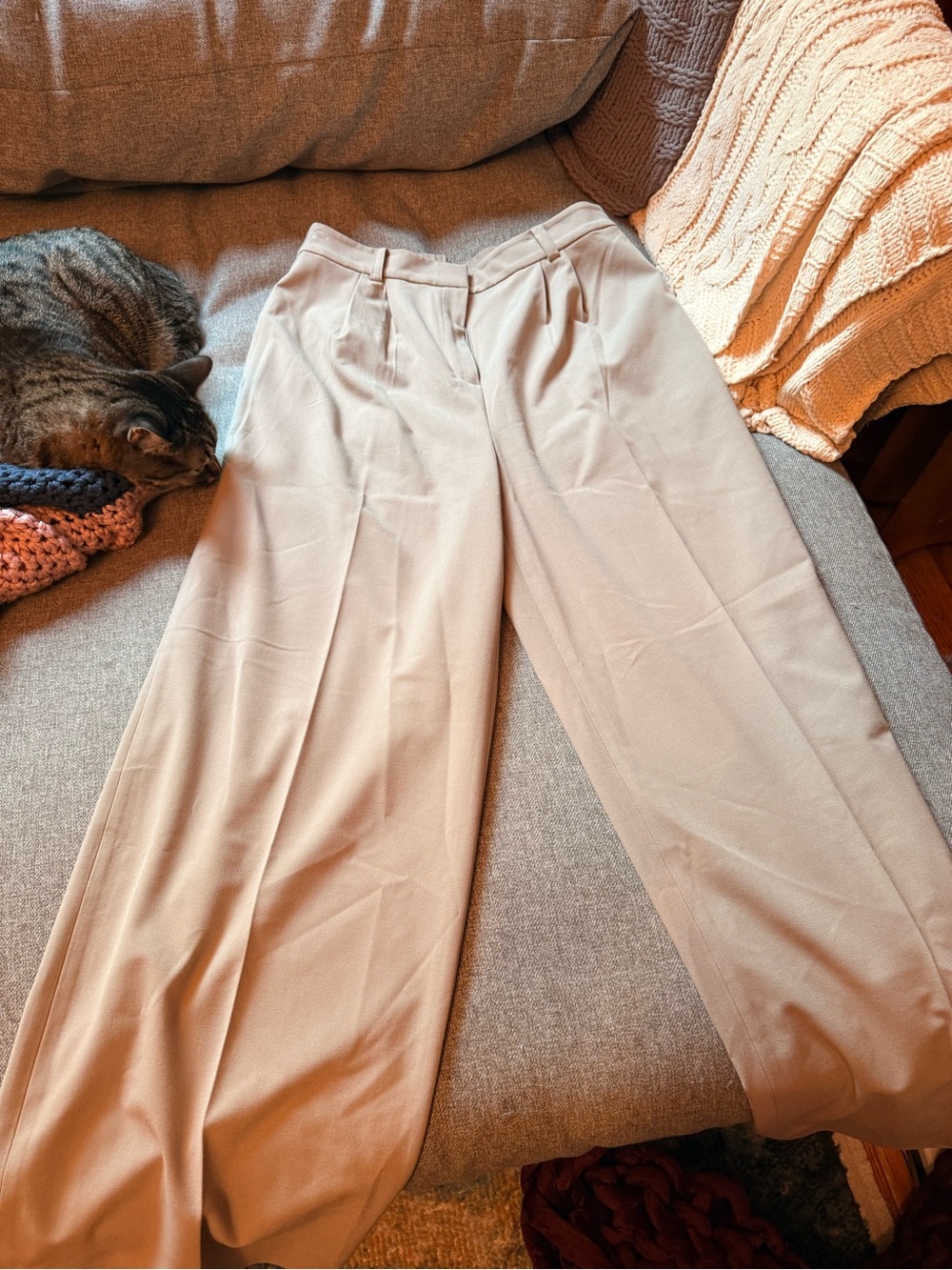 Open Edit Women’s Wide Leg Dress Pants - khaki